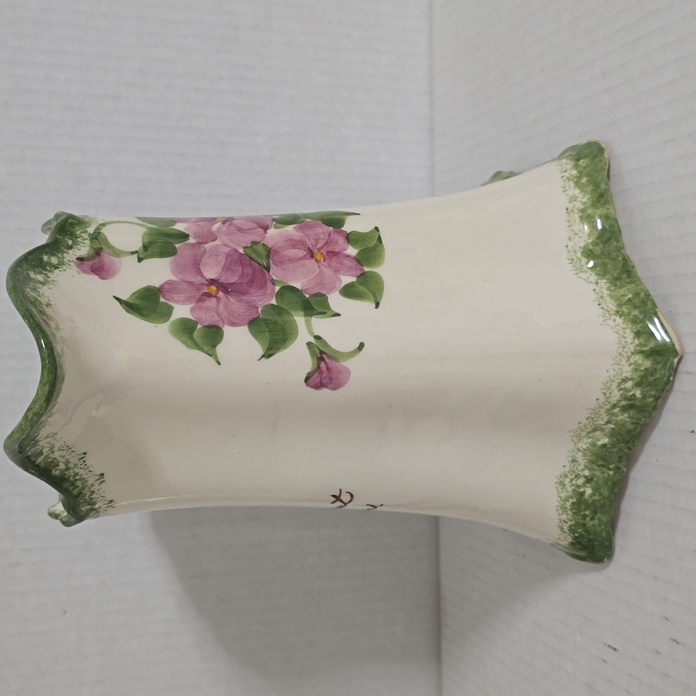 Vintage Hand Painted Large Cash Family Blue Ridge Pottery Floral Pitcher - Picture 6 of 16